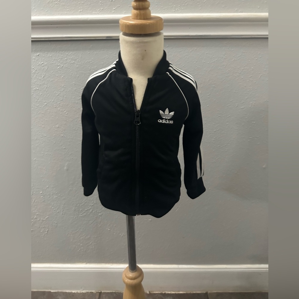 Adidas infant toddler black track zip jacket
